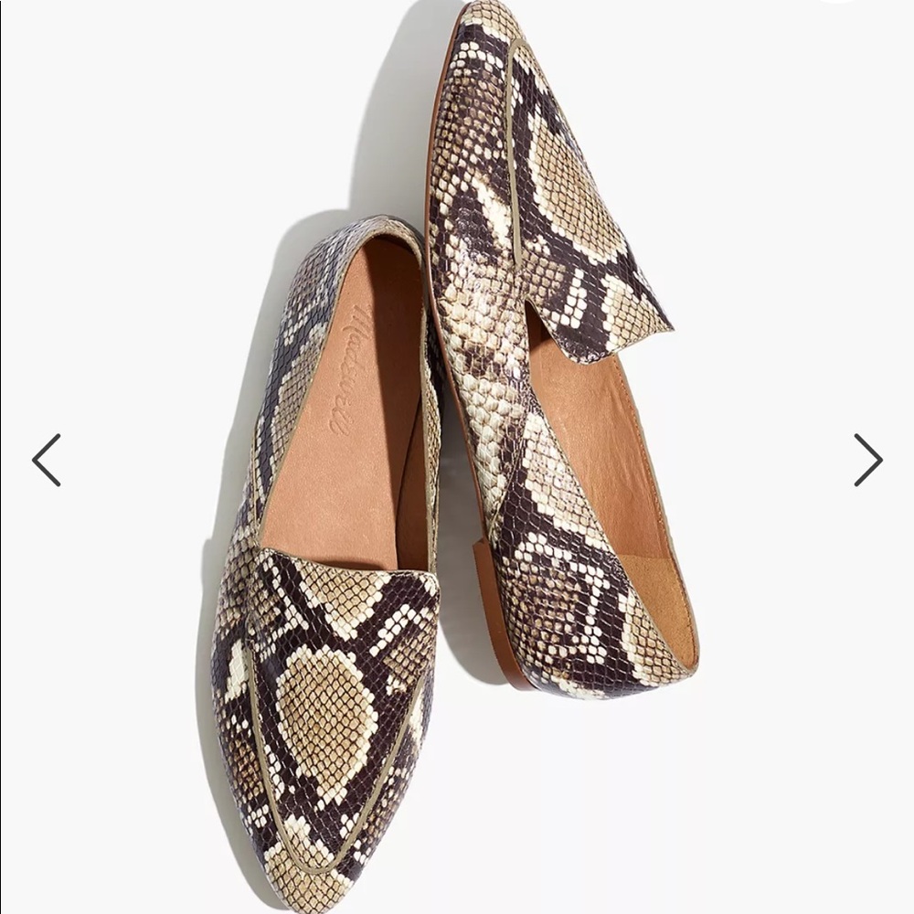 Madewell. Frances skimmer in snake embossed leather.